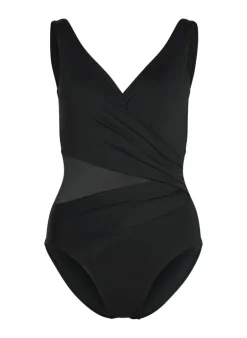 Shaping Shell Mesh Swimsuit - Black