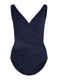 Shaping Shell Mesh Swimsuit - Blue