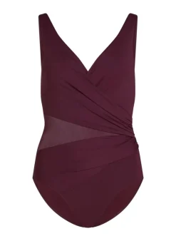 Shaping Shell Mesh Swimsuit - Purple