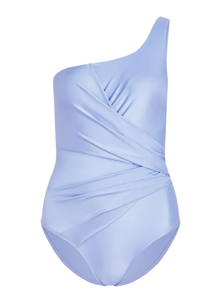 Shaping Shell Mesh Swimsuit - Blue