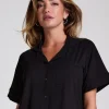 Short Sleeve Velour Jacket - Black