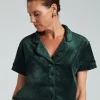 Short Sleeve Velour Jacket - Green