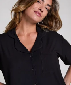Short Sleeve Velour Jacket - Black