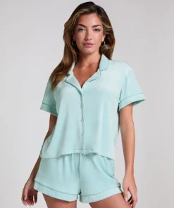 Short Sleeve Velour Jacket - Green