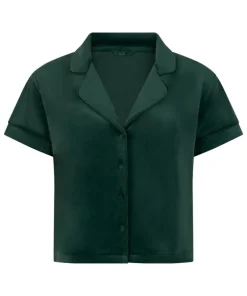 Short Sleeve Velour Jacket - Green