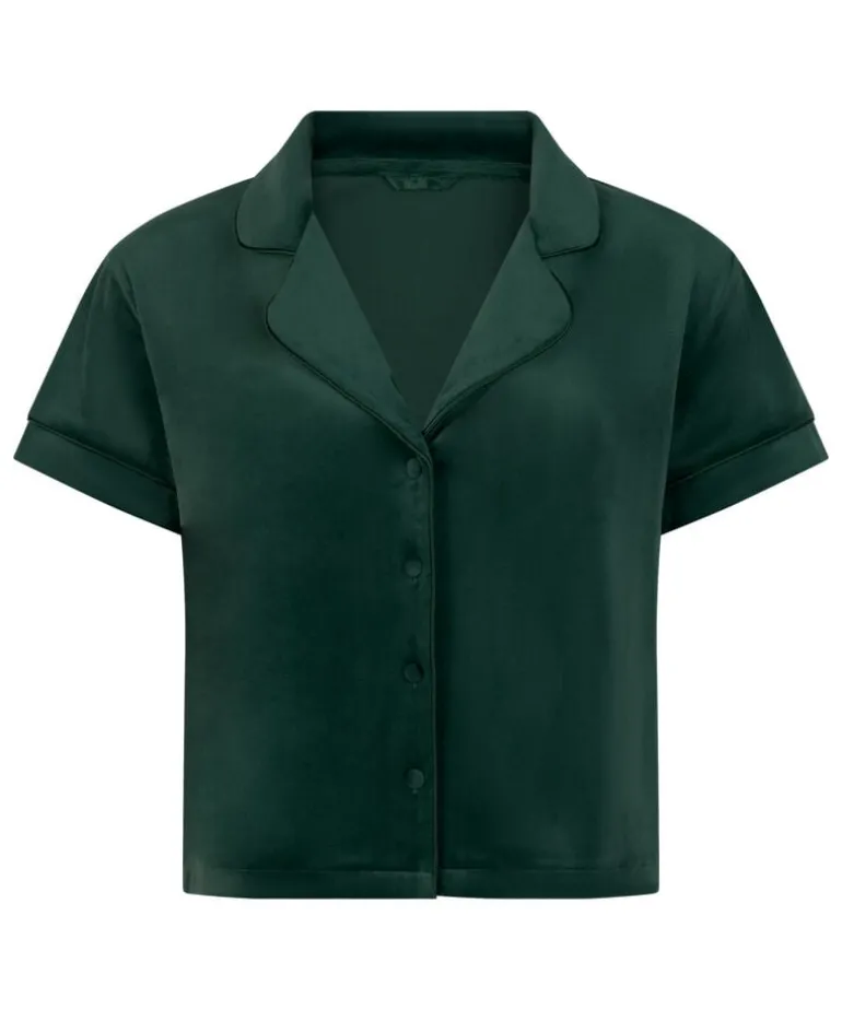 Short Sleeve Velour Jacket - Green