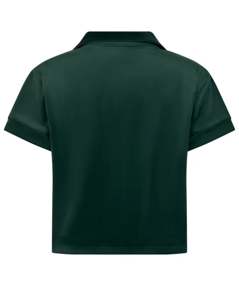 Short Sleeve Velour Jacket - Green