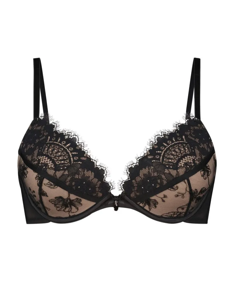 Sia Padded Underwired push-up Bra - Black