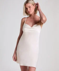 Slipdress Satin Minimal - White