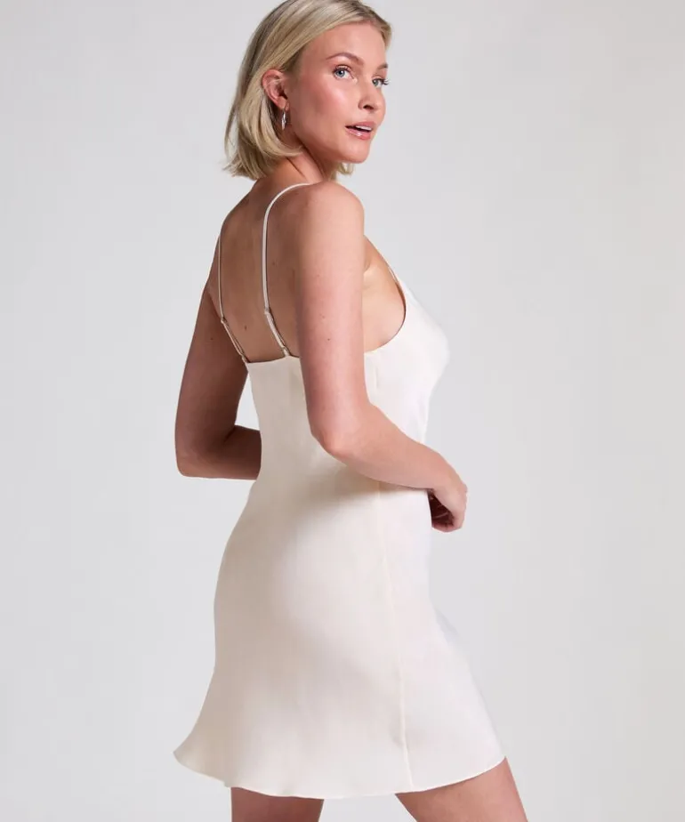 Slipdress Satin Minimal - White