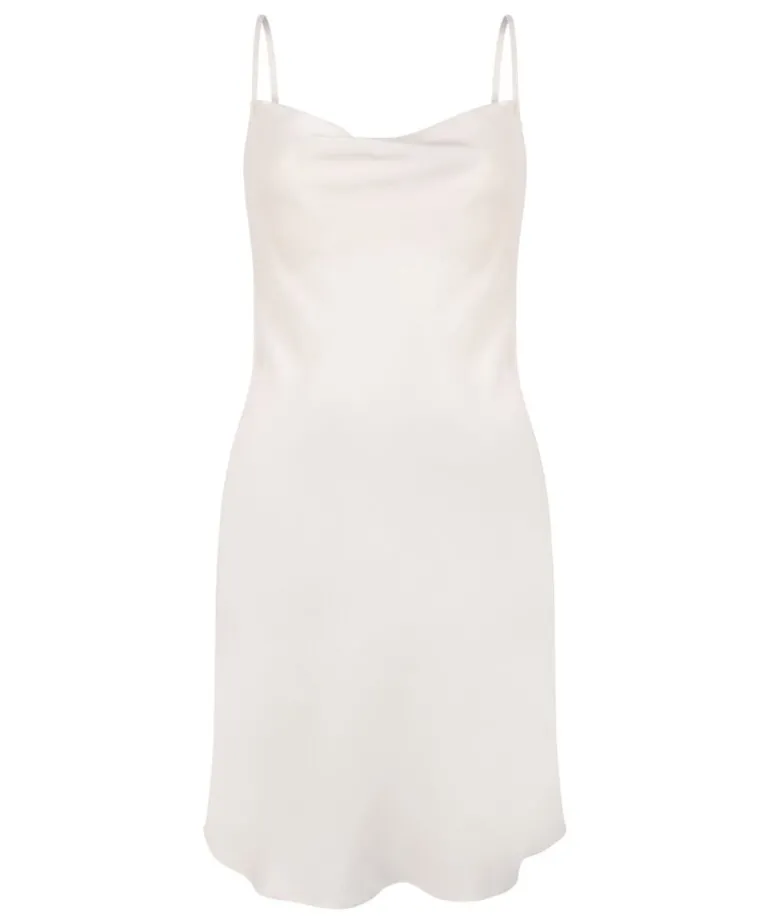 Slipdress Satin Minimal - White