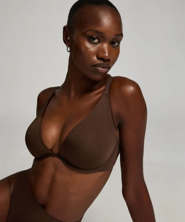 Smooth Non-Padded Underwired Bra - Brown