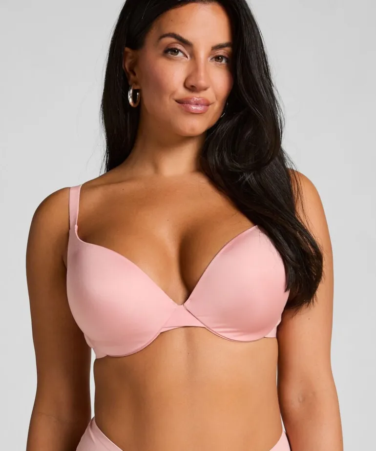 Smooth Padded Underwired Push-Up Bra - Pink