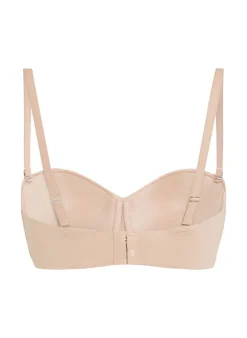 Smooth Padded Underwired Strapless Push-Up Bra - Beige