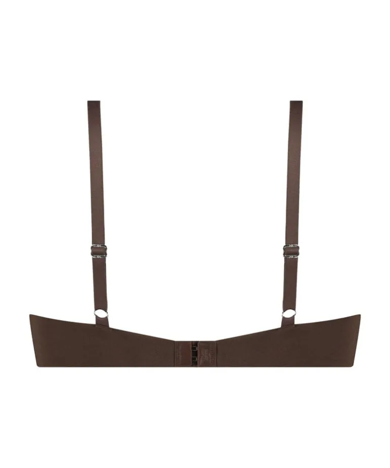 Smooth Padded Underwired Push-Up Bra - Brown