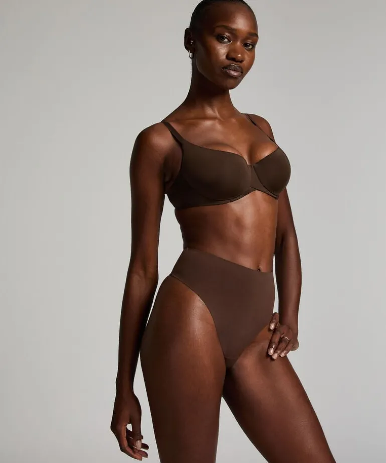 Smooth Padded Underwired Bra - Brown