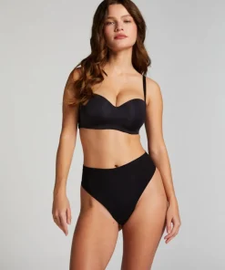 Smooth Padded Underwired Strapless Push-Up Bra - Black