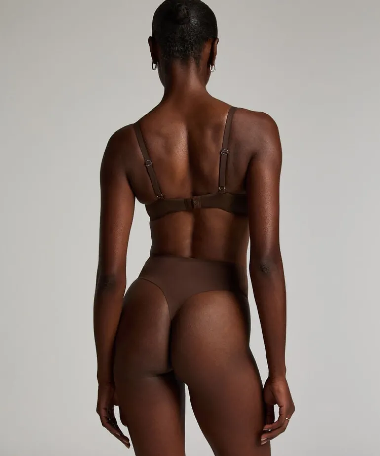 Smooth Padded Underwired Push-Up Bra - Brown