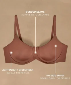 Smooth Padded Underwired Bra - Brown