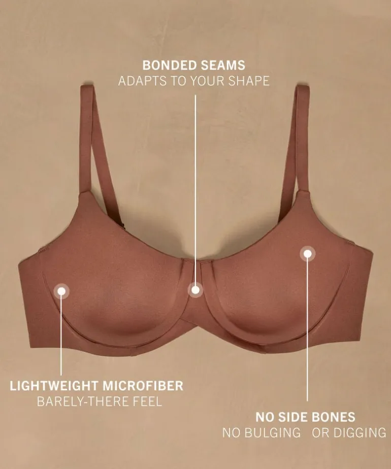 Smooth Padded Underwired Bra - Brown