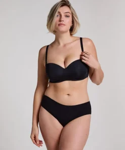 Smooth Padded Underwired Strapless Push-Up Bra - Black