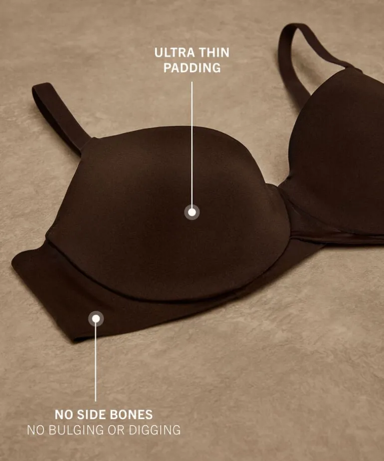 Smooth Padded Underwired Push-Up Bra - Brown