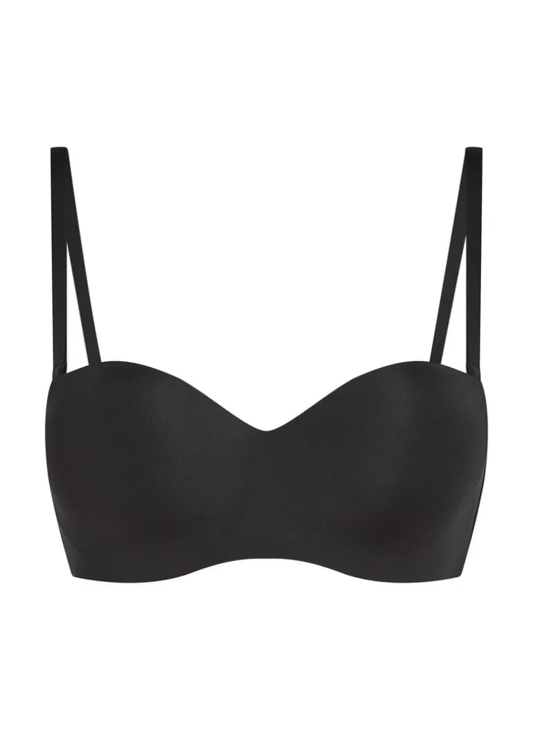 Smooth Padded Underwired Strapless Push-Up Bra - Black