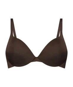 Smooth Padded Underwired Push-Up Bra - Brown