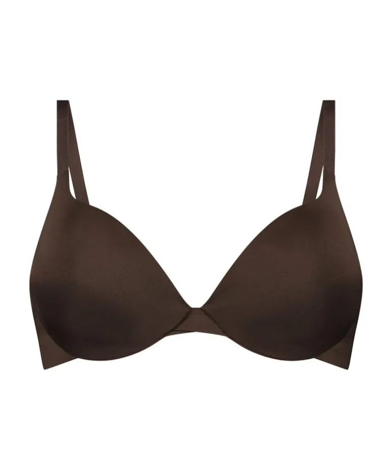 Smooth Padded Underwired Push-Up Bra - Brown