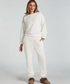 Snuggle Fleece Joggers - White