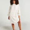 Snuggle Fleece Lounge Dress - White