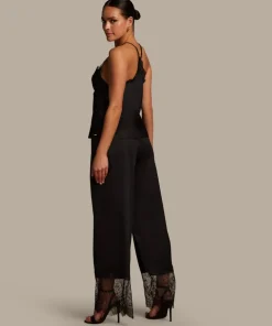Sophia Wide Leg Lace Pants - Black