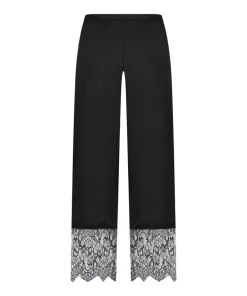 Sophia Wide Leg Lace Pants - Black