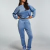 Tall Velours Jogging Bottoms - Blue