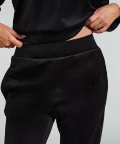 Tall Velours Jogging Bottoms - Black