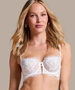 Tiah Non-Padded Underwired Longline Bra - White