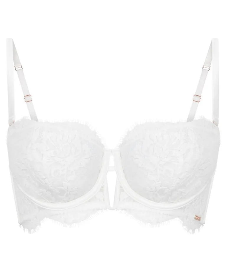 Tiah Non-Padded Underwired Longline Bra - White