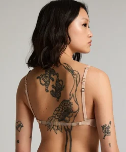 Transparent Back Multiway Padded Underwired Bra - Beige