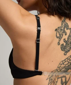 Transparent Back Multiway Padded Underwired Bra - Black