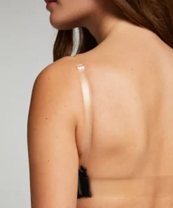 Transparent Back Padded Strapless Underwired Push-Up Bra - Black