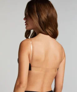 Transparent Back Padded Strapless Underwired Push-Up Bra - Black