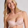 Transparent Back Padded Underwired Bra - Beige