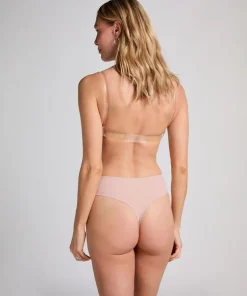 Transparent Back Padded Underwired Bra - Beige