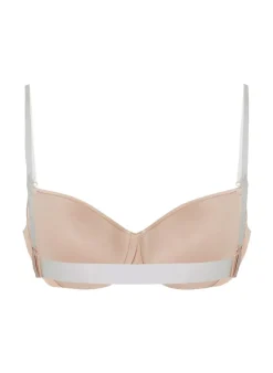Transparent Back Padded Underwired Bra - Beige