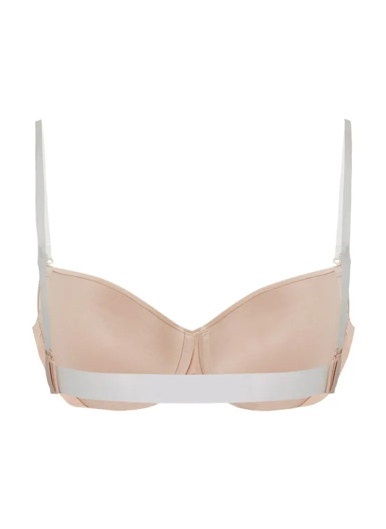 Transparent Back Padded Underwired Bra - Beige