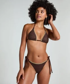 Triangle Crochet Bikini Top - Brown