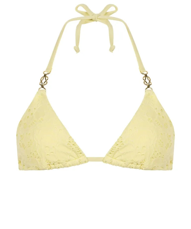 Triangle Crochet Bikini Top - Yellow