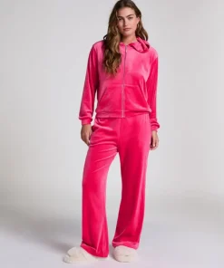 Velour hoodie jacket - Pink