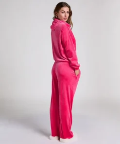 Velour hoodie jacket - Pink