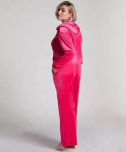 Velour hoodie jacket - Pink